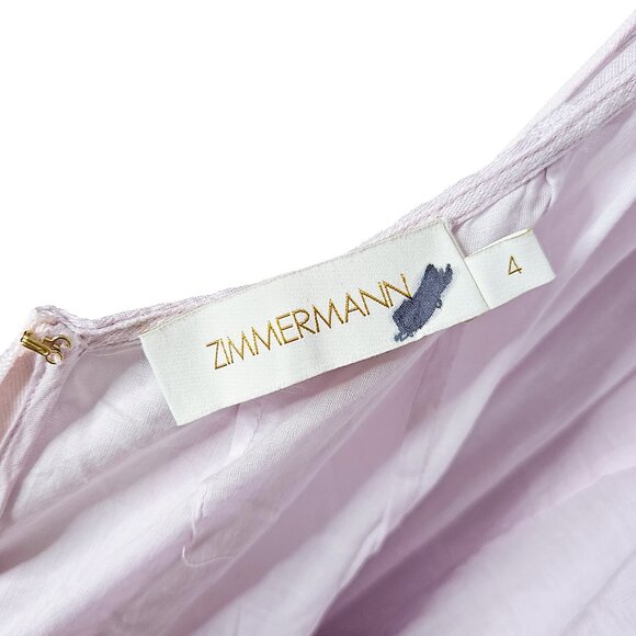 Zimmermann Botanica Petal Floral Applique Lilac Purple Silk Linen Bustier Gown - Picture 6 of 17